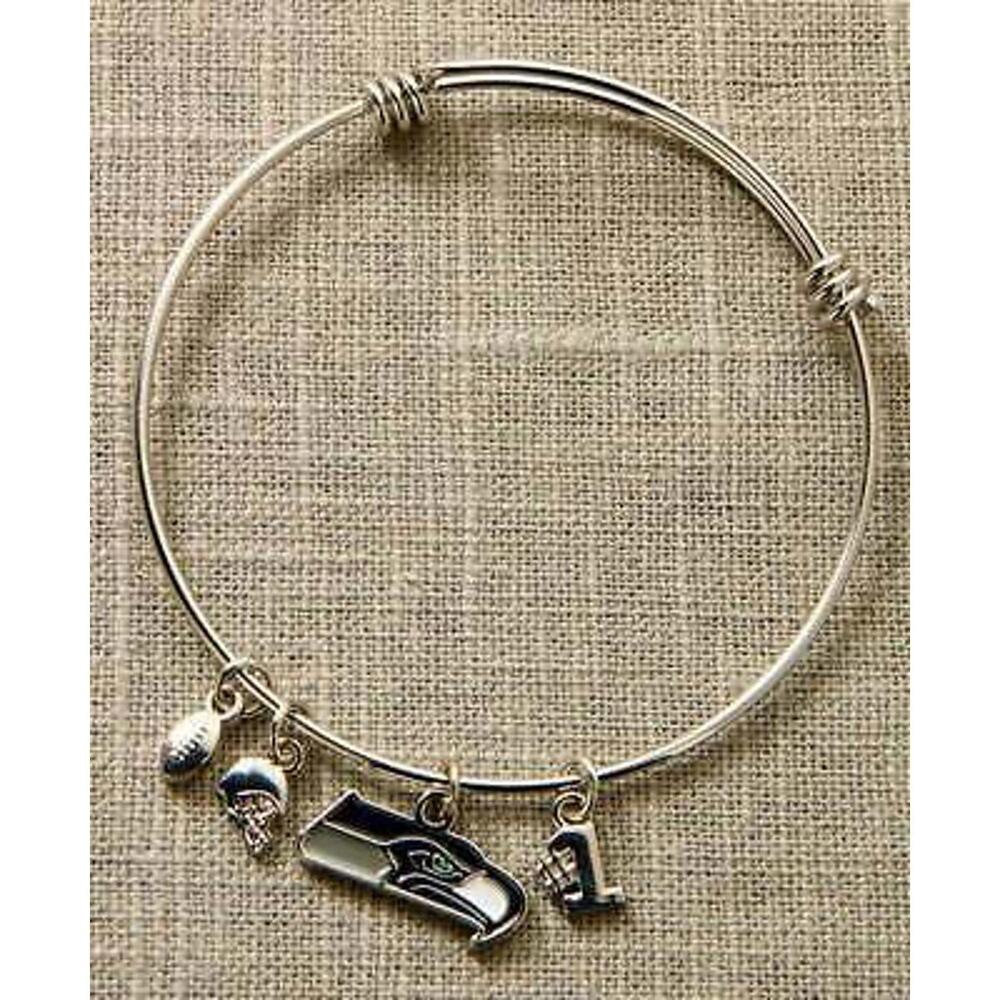 NFL Seattle Seahawks Team Charm Bangle Bracelet